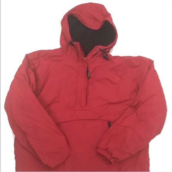 L.L.BEAN Squall Pullover Red Coat Winter Hoodie Fleece Lined Ski Snow Large - Picture 9 of 12